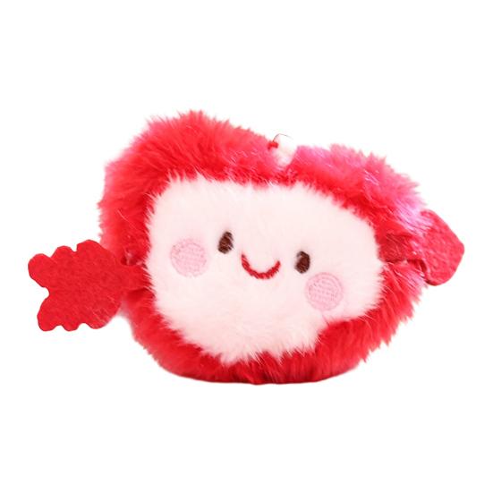 Cute Arrow Through Heart Plush Keychain Small Love Heart Stuffed Animal Pendant Soft