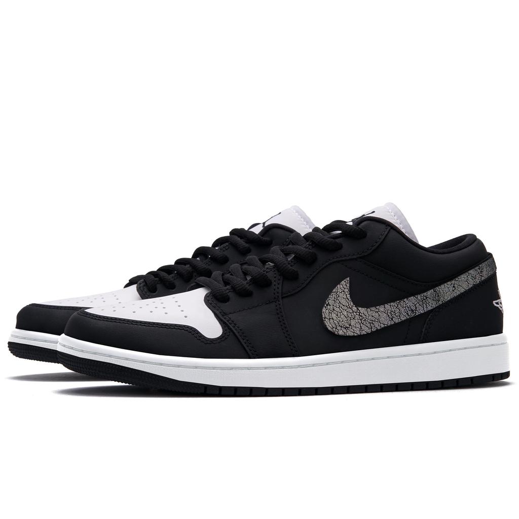 Jordan Air Jordan 1 Abrasion Resistant Low top Vintage Basketball Shoes Unisex Black White DC0774-101(Team734-2.0)