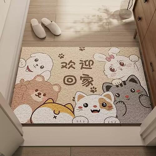 Light Luxury Home Floor Mat Door Entry Floor Mat Can Be Cut Silk Ring Floor Mat, Dirt-Resistant And Easy To Take Care Of Floor Mat Non-Slip Mat