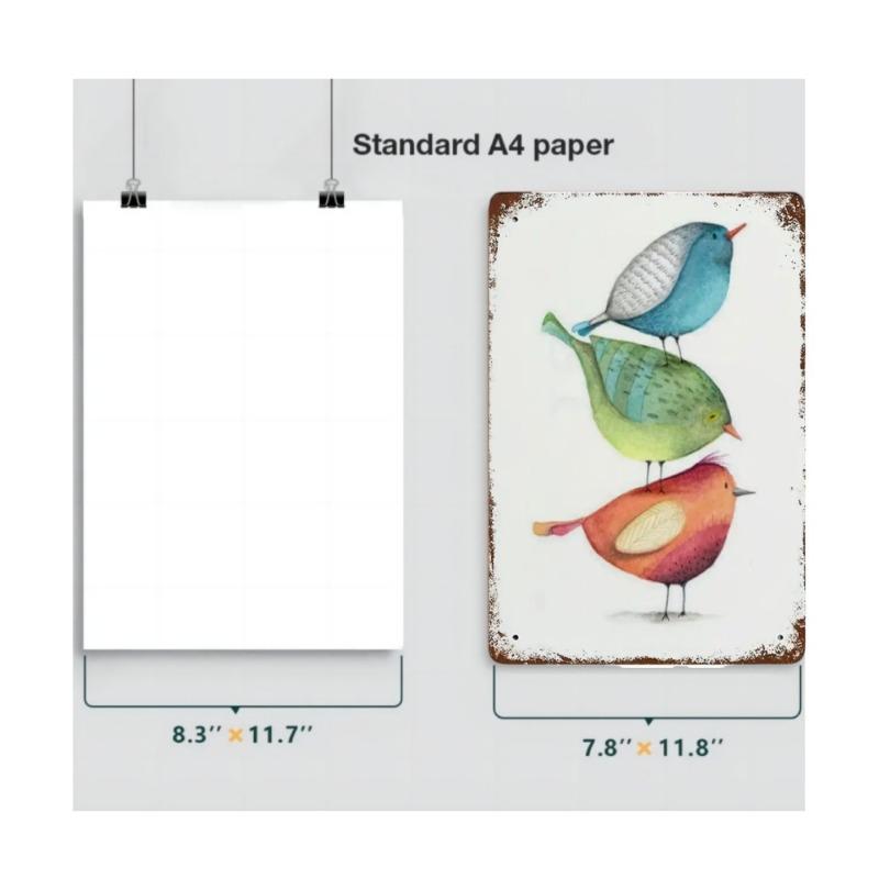 Metal Tin Poster Pastoral Birds Metal Tin Signs Posters Plate Wall Decor for Bars Restaurant Cafe Clubs Retro Posters Plaque