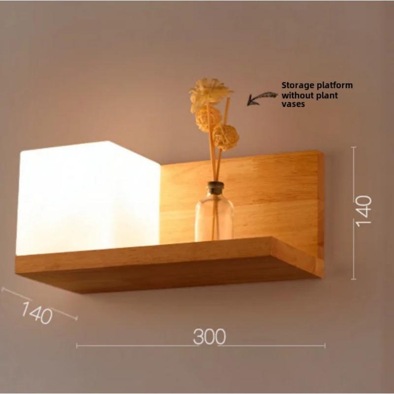 Modern Glass Wall Sconce Light for Bedroom Bedside Bathroom Hallway Living Room Wood Background Lamp Decoration Lighting Japan