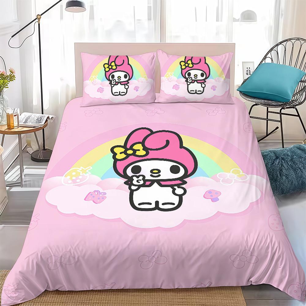 Cute M-Melodys Duvet Cover Set Home Style Bedding Soft Laundry Cotton Bed 3 Piece Set Student Dormitory Gift