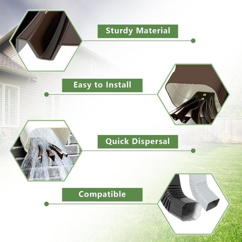 Rain Water Drainage Disperser Wear Resist Gutter Downspout Extensions Rain Gutter Disperser for Base Protection