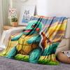 Süße Squirtle-Print Flanelldecke, Hohe Qualität, Bequem für alle Jahreszeiten, Heimdekoration, Wärme und Komfort