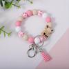 Cross-Border Yak Cartoon Animal Bracelet: Creative Silicone Beads & Tassel Keychain Accessories