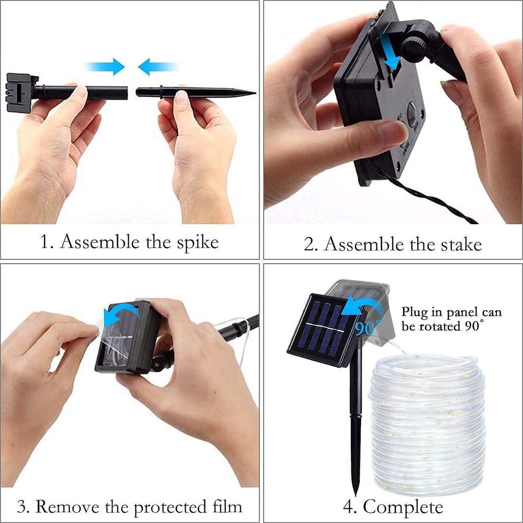 2022 Upgraded Waterproof LED Solar Tube Lights with USB - Colorful Outdoor Decorative String Lights