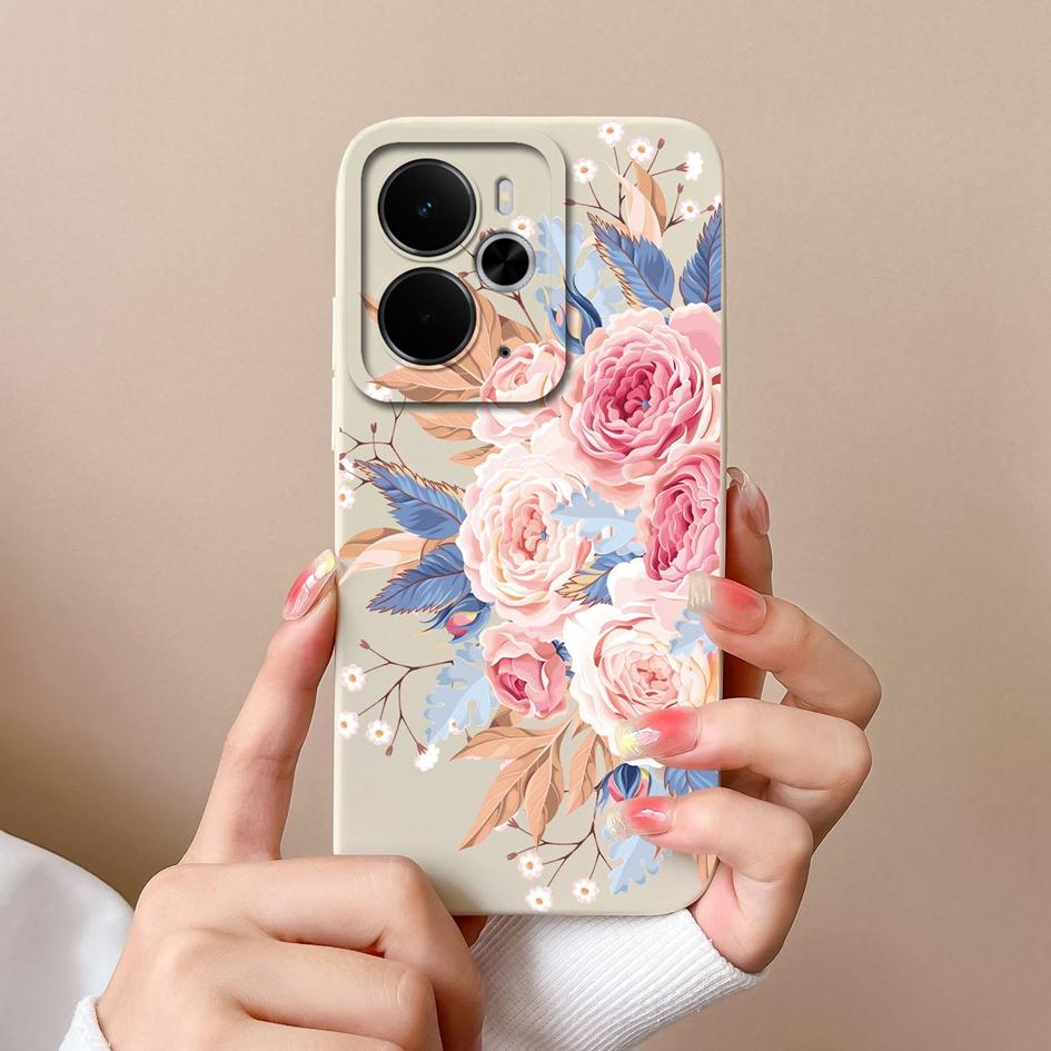 Pouzdro pro Oppo Realme Narzo 10 30 60 P3 C75x A5 Pro 14 14T 14X Luxusní pouzdra na telefon s květinovým potiskem Vysoce kvalitní nárazuvzdorný silikonový kryt pro Oppo