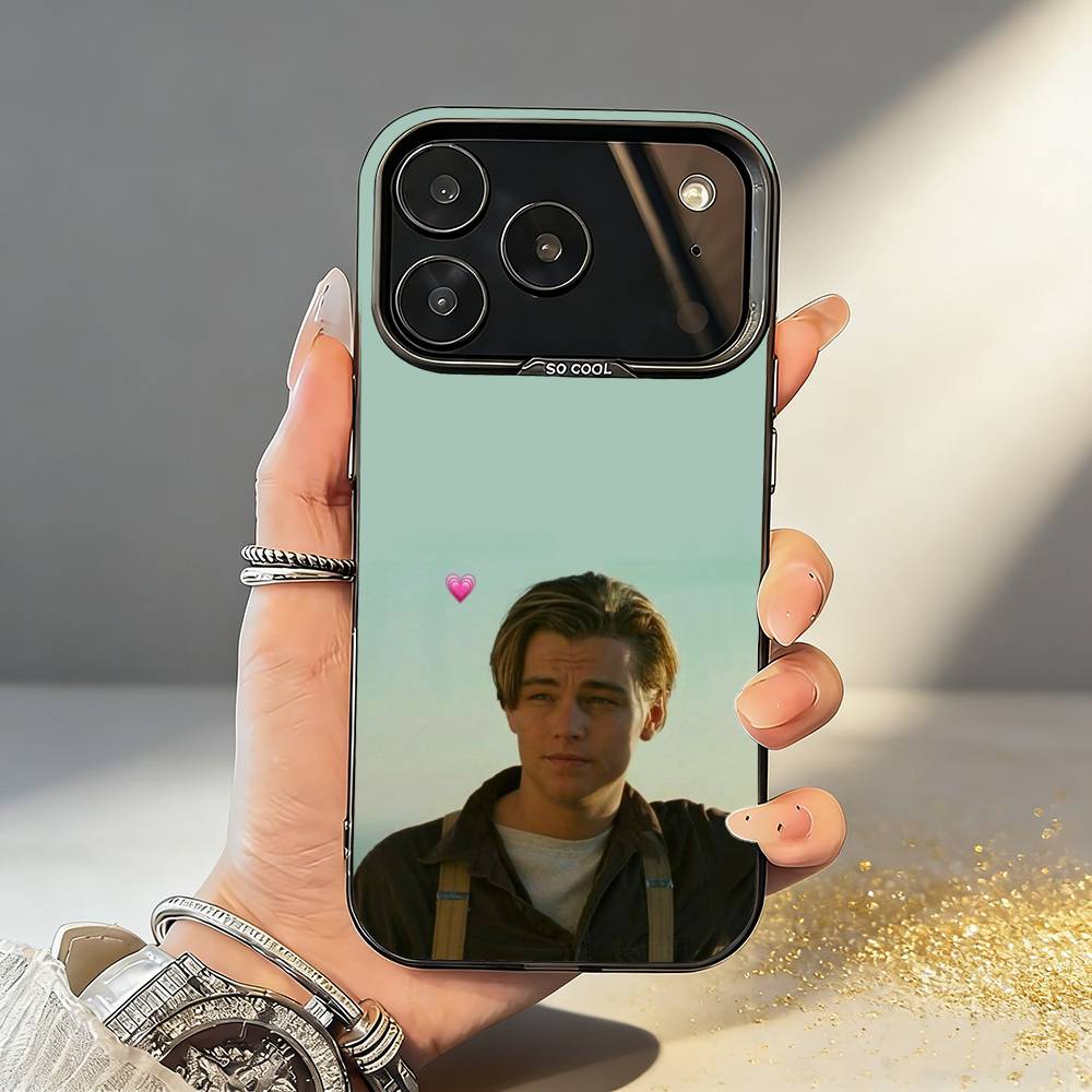 L-Leonardo D-DiCaprio 90er Retro Stil Handyhülle Für iPhone17,16,15,14,13,12,11,Pro,MAX Weiß Matt Stoßfeste Hülle