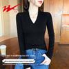 Women's Deep V-Neck Slim-Fit Long-Sleeve T-Shirt