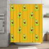 Adorable Monster Print Shower Curtain Cheerful Green Creature Pattern for Bathroom Decor Water-Resistant Fabric with Hook Rings
