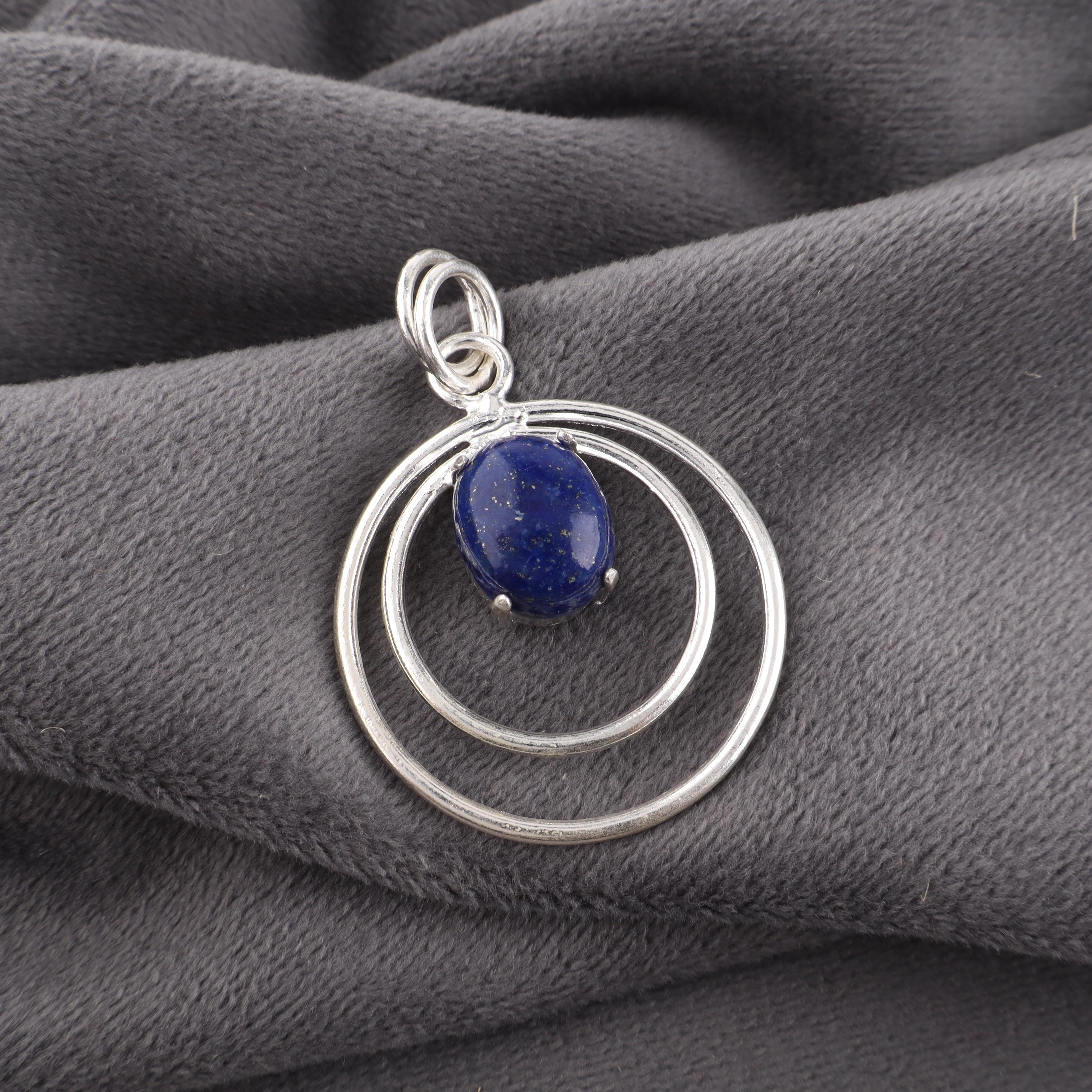 

Подвеска из лазурита, украшения ручной работы, подвеска из стерлингового серебра 925 пробы, дизайнерская подвеска с драгоценным камнем, подарок для мамы 1.65 Inches синий