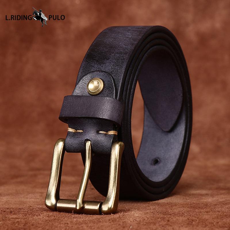 Genuine Leather Belt for Men and Women Retro Pure Cowhide Jeans Belt Korean Style Trendy Genuine Leather Versatile Universal