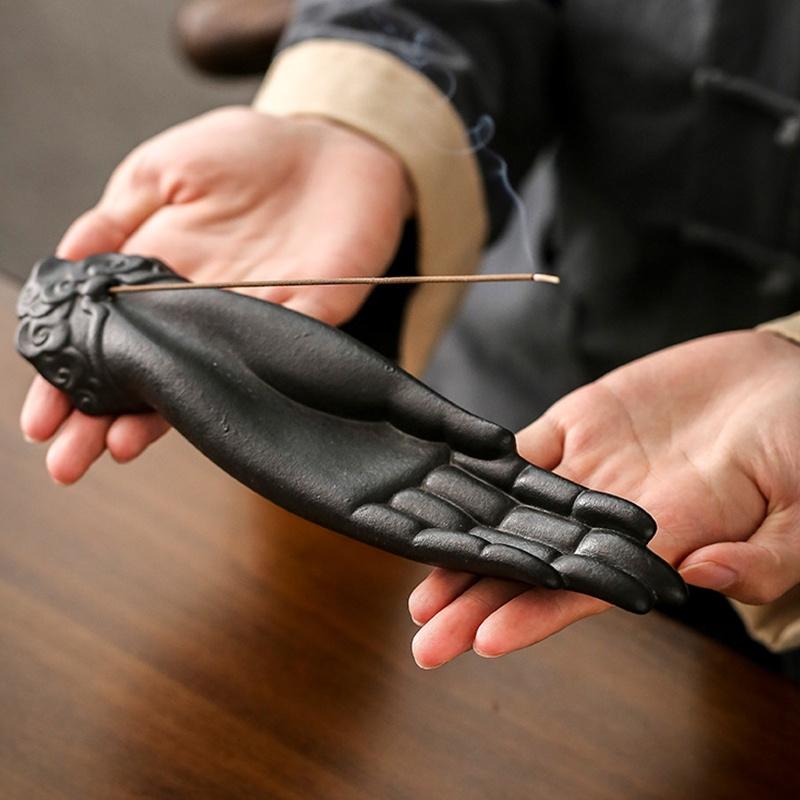 Buddha Hand Rökelsekar Rökelsehållare Keramisk Rökelsekar Sovrumsrökelsekar Kreativ Prydnad