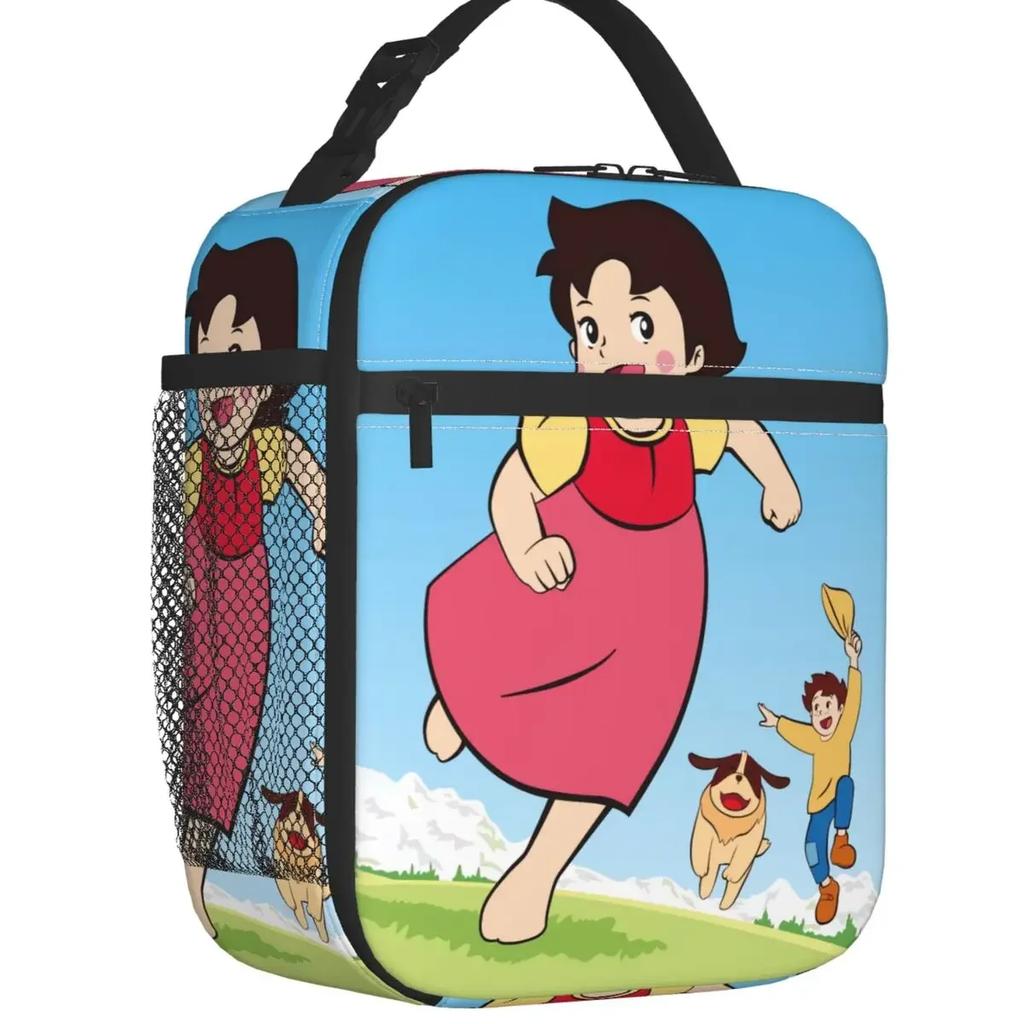 Custom Heidi Peter And Grandpa Together Lunch Bag Men Women Cooler Thermal Insulated Lunch Boxes for Student School