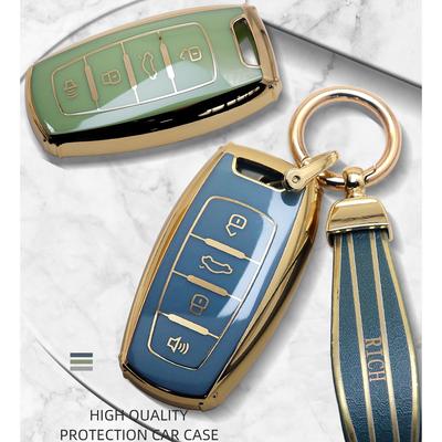 Luxurious Golden Edge Remote Key Case Full Cover For Haval Hover Coupe H1 H4 H6 H7 H8 H9 GMW F5 F7 H2S Keychain Car