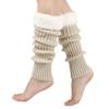 Christmas Knitted Leg Cover Candy Color Leg Warmer Stacked Christmas Leg Sleeve Thickened Foot Cover Strap Leg Socks Girls
