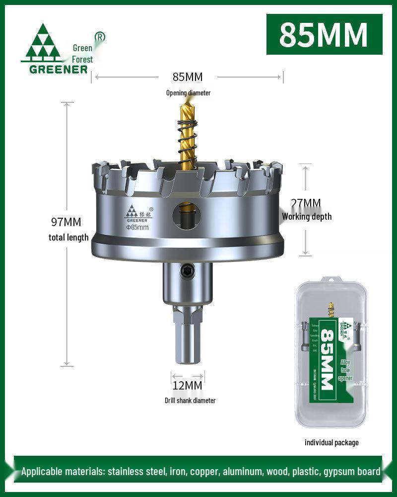 Green Forest Stainless Steel Hole Saw for Metal, Wood, and Aluminum Drilling