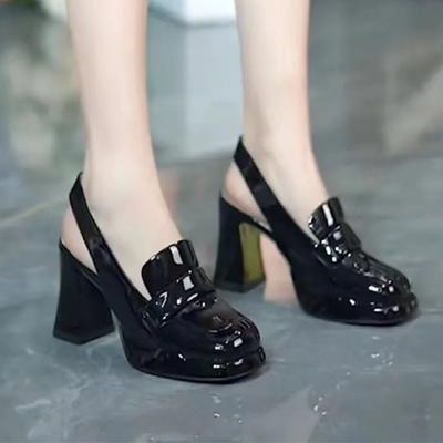 Maogu Round Head Slingbacks Ladies High Heels Spring Autumn Fashion Sandals Slip On Women Platform Pumps Ladies Shoes 2024 New