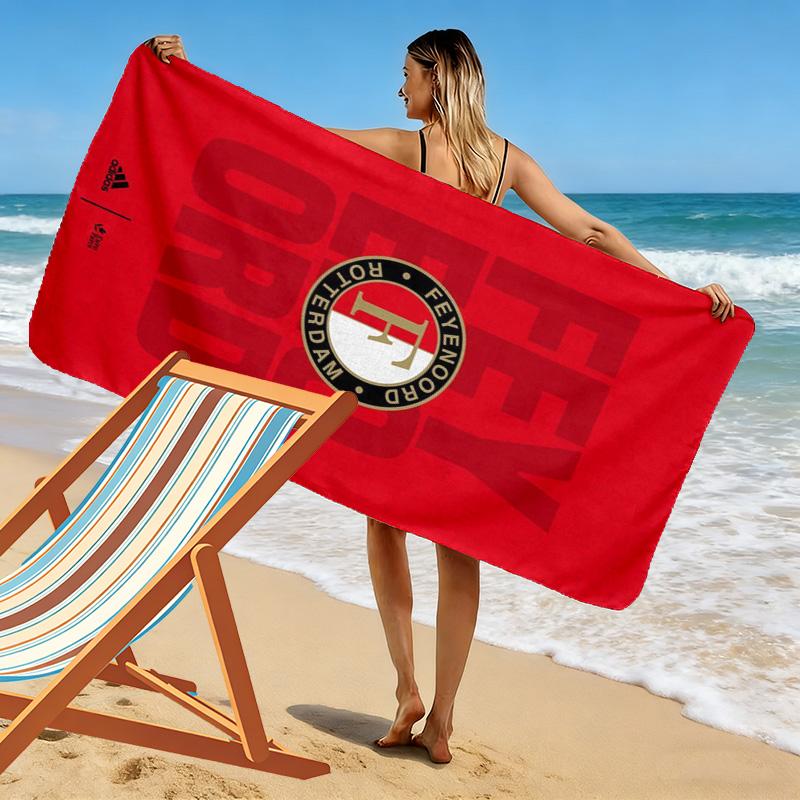 Feyenoord Print Strandtuch, Großes Weiches Schnelltrocknendes Handtuch für Strand Camping Schwimmen