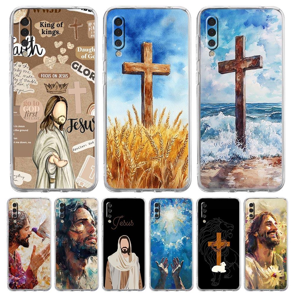 Case For Samsung A16 A14 A12 A22 A32 5G A34 A42 A52 A54 A50 A70 A20E A10S A20S A04S A06 Cover Verse of The Christian Bible Jesus