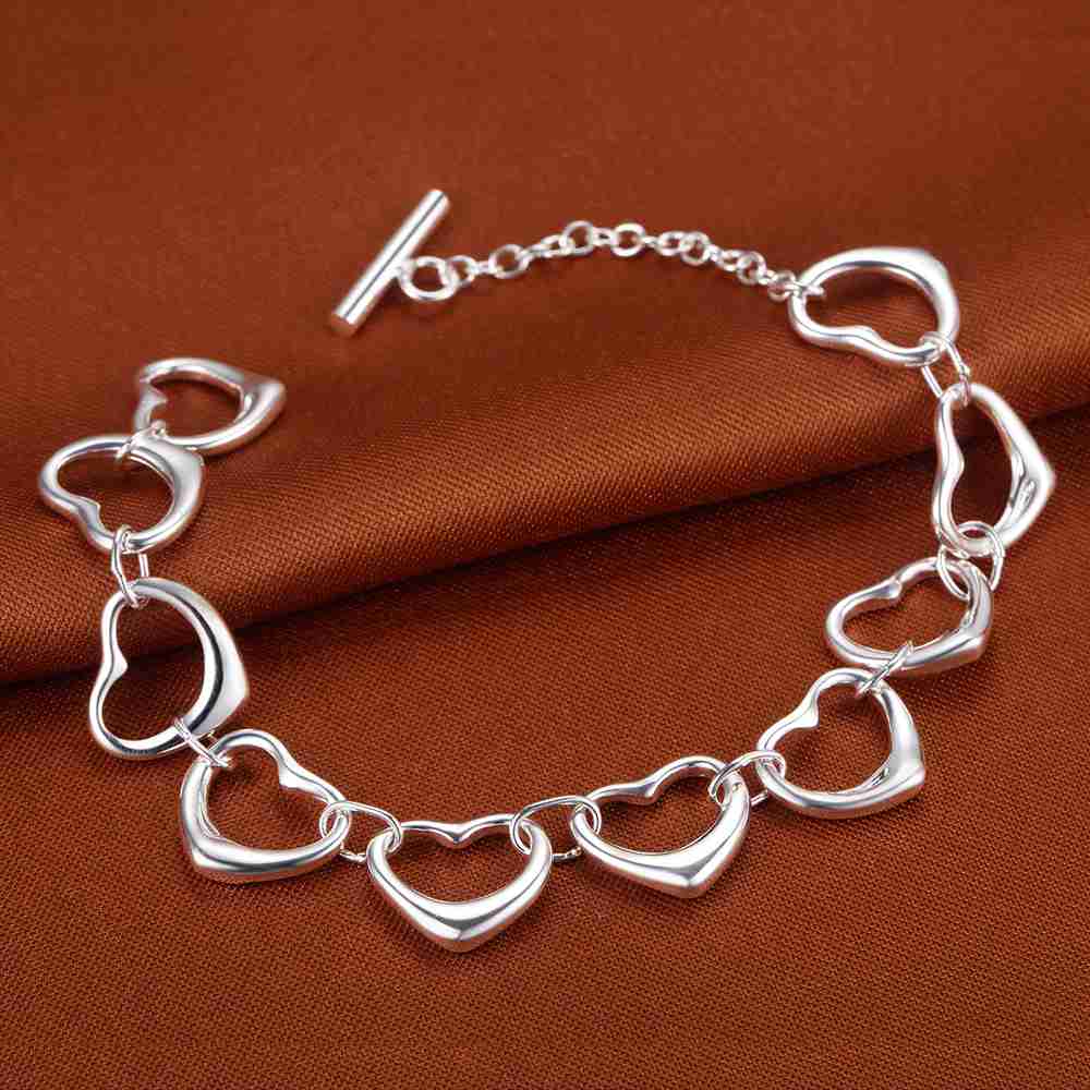 925 Sterling Silver Bracelet Heart High Quality Romance Chain For Woman Men Fashion Engagement Party Wedding Jewelry Gift