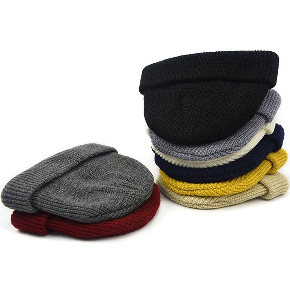 Unisex Ribbed  Knitted Warm  Hat  Beanie  Docker Hat