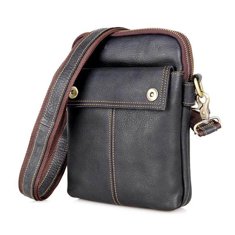 

Jiameida Head Layer Crazy Horse Leather Crossbody Bag for Men, Lightweight and Large Capacity Shoulder Bag чорний