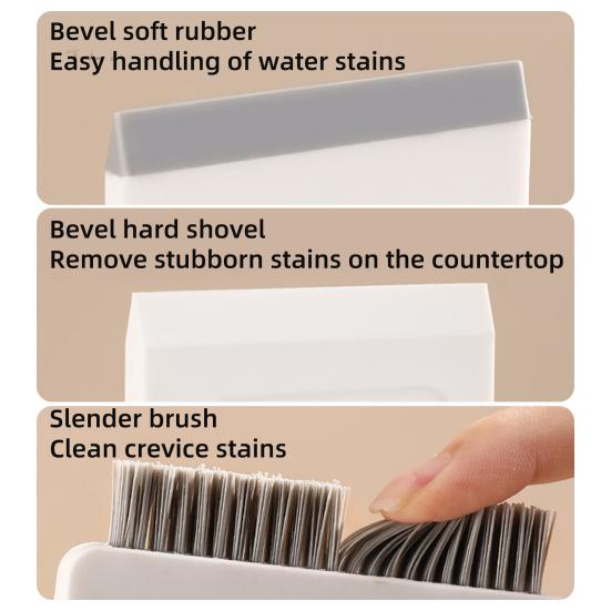 Cleaning Brush with Beveled Soft Assembly Countertop Glue Easy Corner Cleaner Three-in-One
