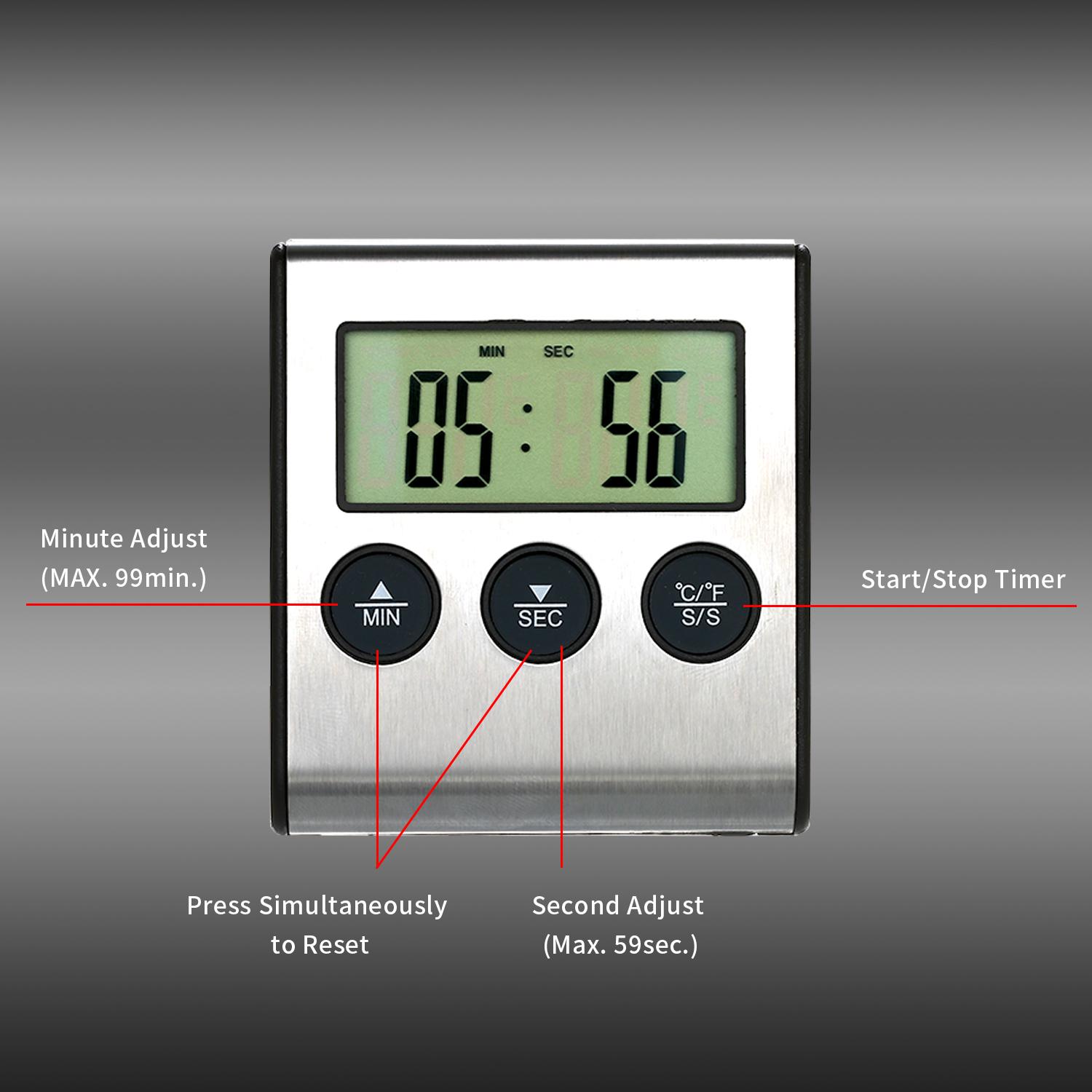 Meat Thermometer, Digital Cooking Thermometer Food Thermometer Digital Meat Thermometer with Countdown Function for Indoor and Outdoor Kitchen,