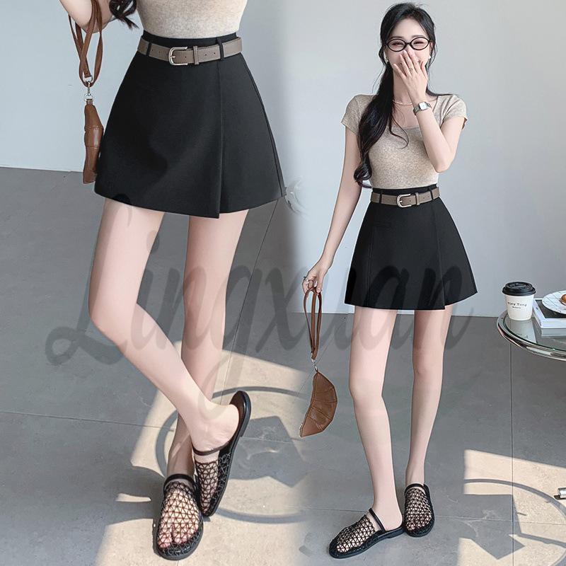 Women s High Waist A-line Skort - Casual Spring/Summer Wide Leg Bootcut Shorts Small