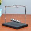 5.51x4.65x5.91in Balance Pendulum Ball Wooden Base Physics Toy Steel Swing Balls  Home Decoration