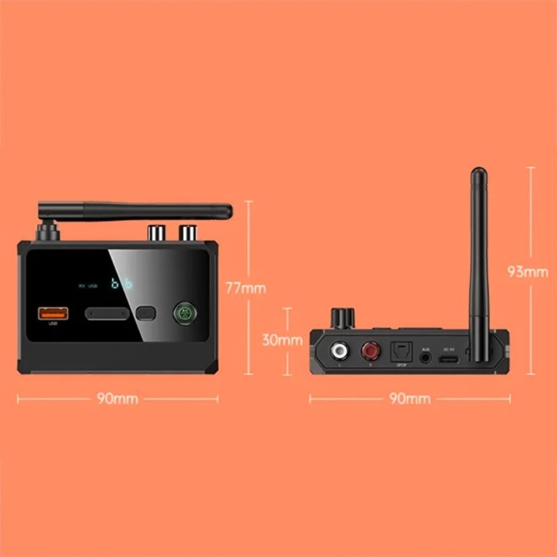 Auditory Receiver Bluetooth-compatible 5.3 Wireless Adapter for Digital Opticaled 3.5mm USB MP3 Plays Type C Charging