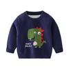 Boys' Round Neck Sweater Autumn and Winter Children's Clothing Children's Long Sleeve Sweater Baby Boys' Dinosaur Pullover Casual Knit