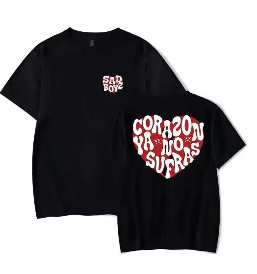 

Junior H No Sufras Футболка Sad Boyz Футболки Тур Топ Летняя Женская Мода Повседневная Короткий Рукав Уличная Одежда Женская Одежда Футболка S