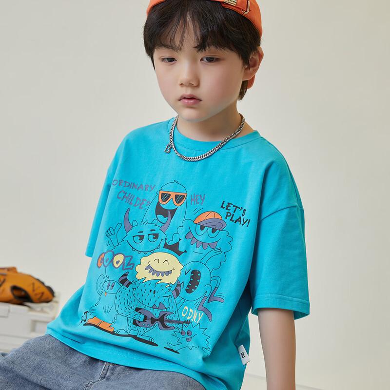 Boy's Summer Cartoon Print Short Sleeve T-Shirt