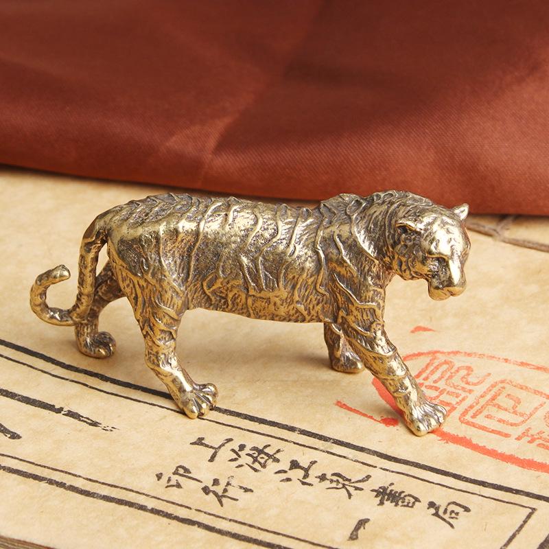 

Винтажная латунная фигурка тигра по знаку зодиака: Настольное украшение и пресс-папье