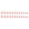 24 Pieces New square naked powder, sweet and cute daily versatile fake nails, 24 wearable nails