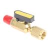 Charging safety valve ball valve with brass ABS construction compatible with 14 SAE filling pipes for refrigeration systems