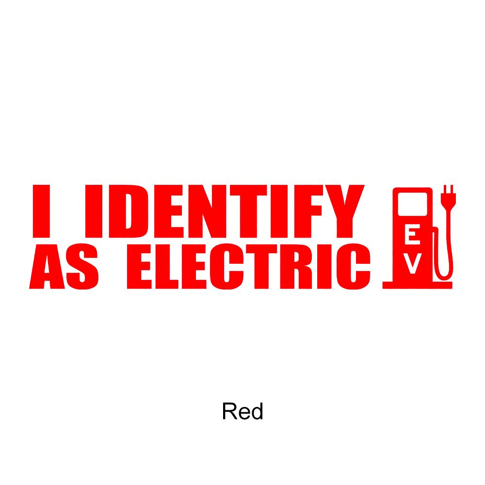I Identify As A Electric Car Stickers Waterproof Reflective Decal Auto Door Window Rear Windshield Decoration for Tesla BYD