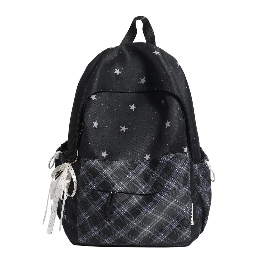 Schoolbag new Korean ins high value fresh sweet relaxation star backpack junior high school students lightweight backpack