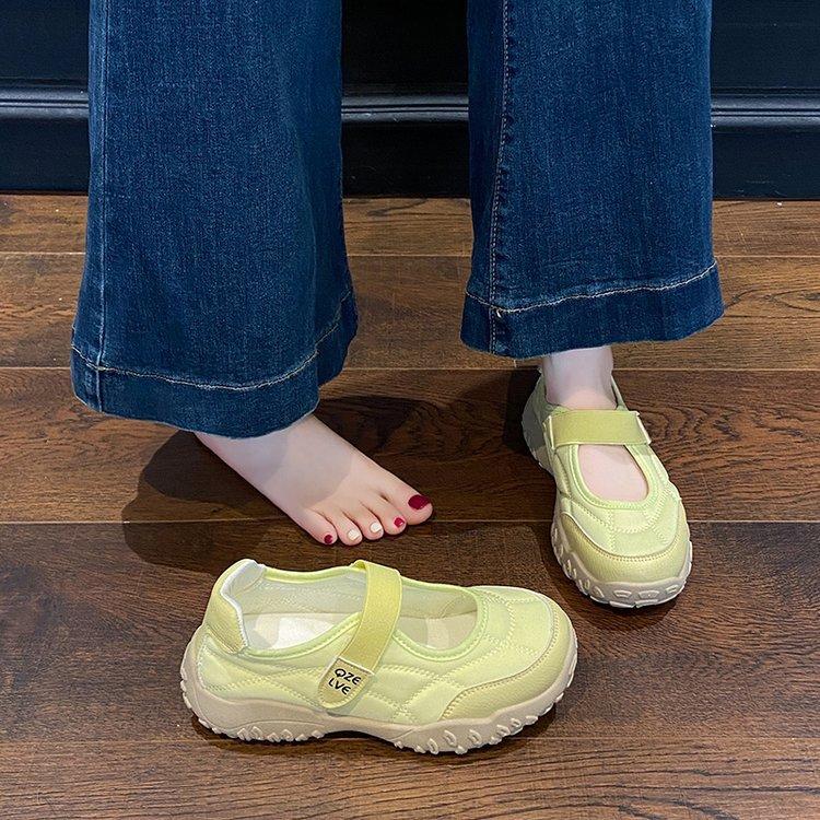 Platform Sports Mary Jane Women's Shoes 2025 New Summer Velcro Breathable Single Shoes Casual Mountaineering Forrest Gump Shoes