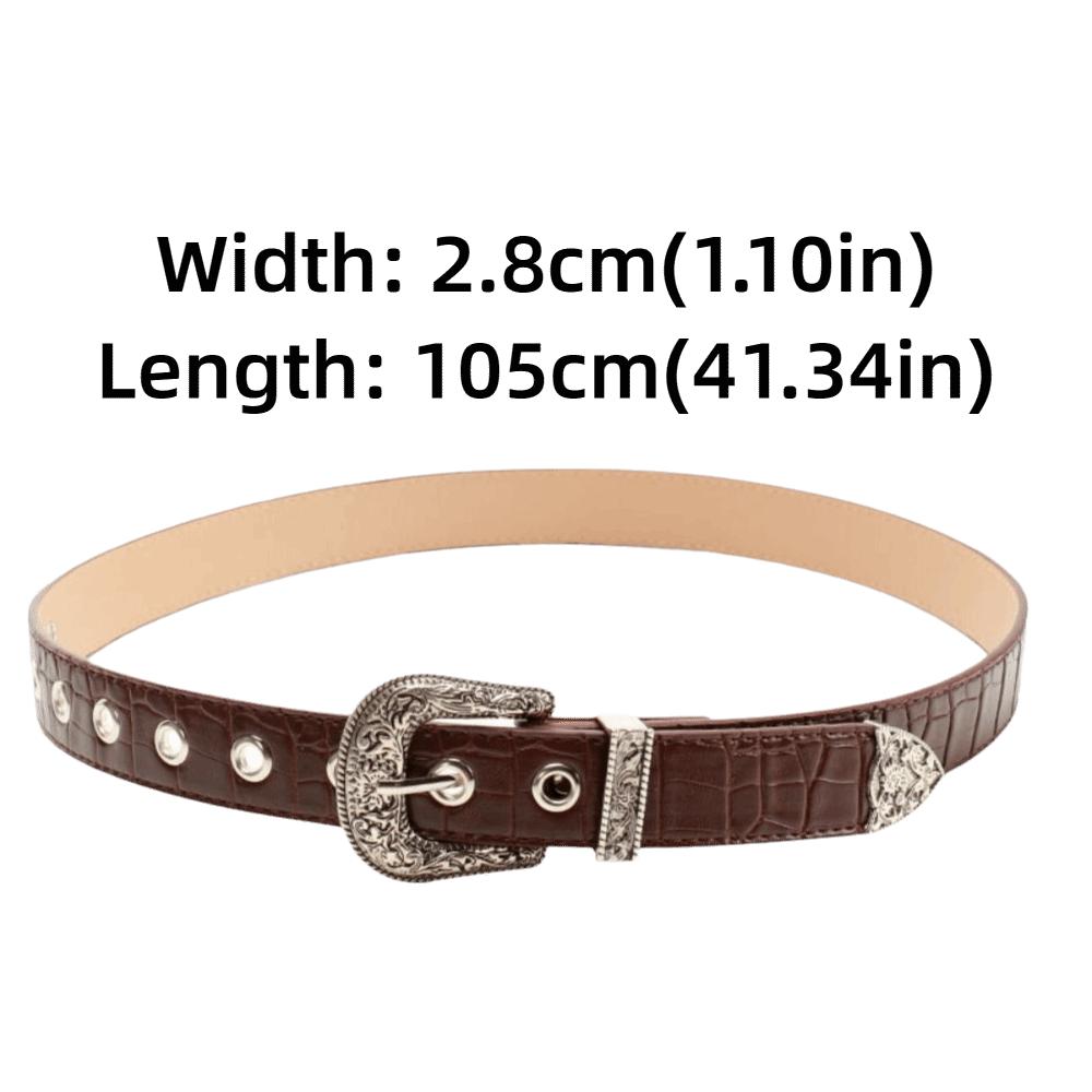 Girdle Retro Women's Belt Pin Buckle Embossed Belt Casual Carved Buckle Belt