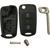 Replacement Key Fob Shell Case Fit for Kia Soul Rio 3 Buttons Flip Folding Keyless Entry Remote Key Fob Cover Housing with Uncut Blade Blank