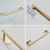 ELLEN Bathroom Hardware Set Brushed Gold Robe Hook Towel Bar Toilet Paper Holder Bath Bathroom Accessories EL1001G