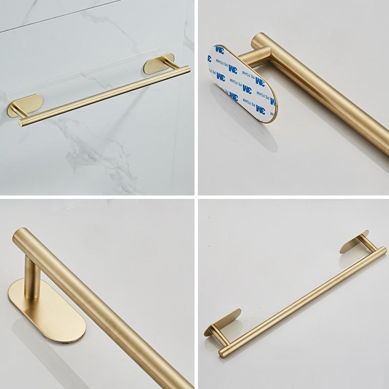 ELLEN Bathroom Hardware Set Brushed Gold Robe Hook Towel Bar Toilet Paper Holder Bath Bathroom Accessories EL1001G