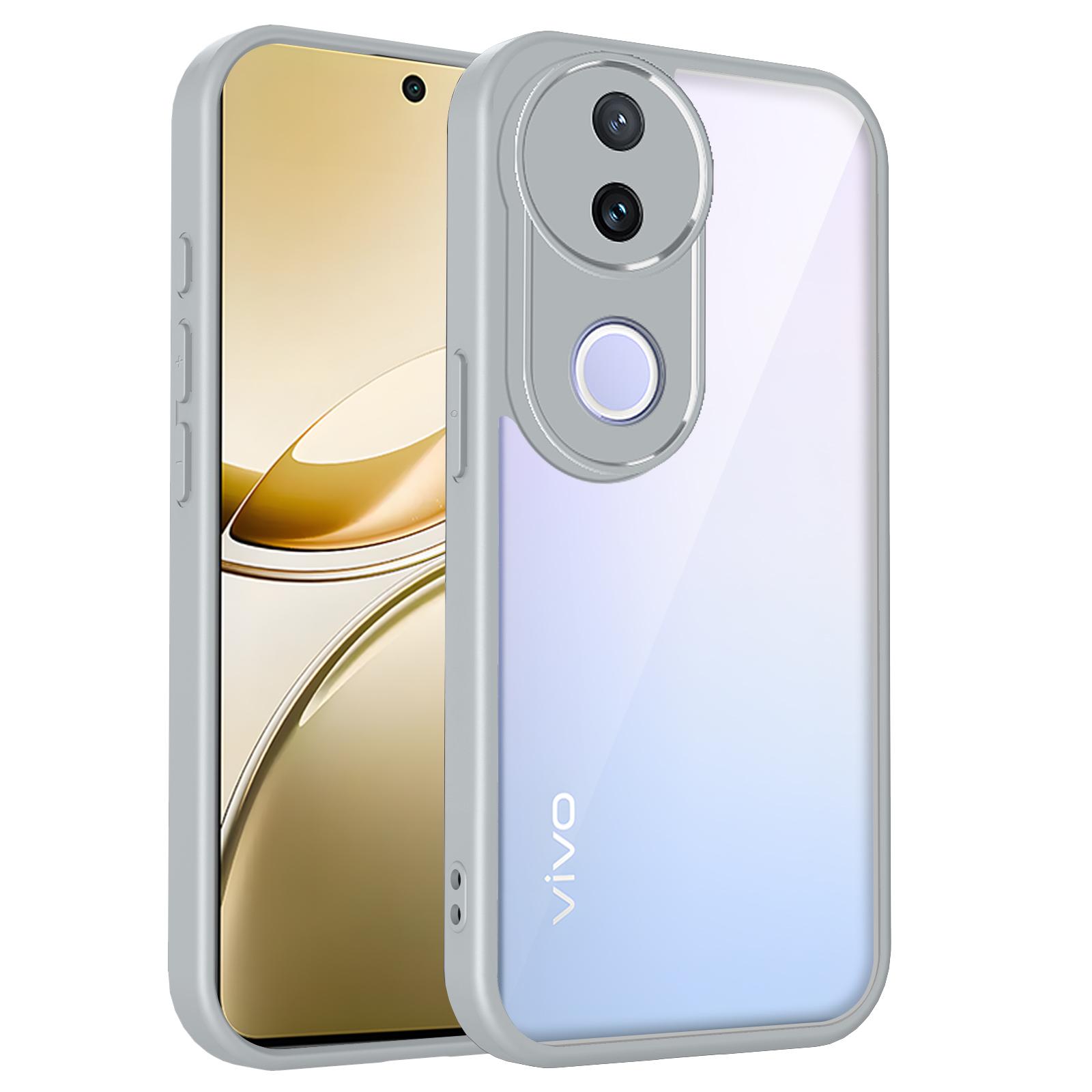 

Чехол для Vivo V50 5G V2427, силиконовый бампер с воздушной подушкой, ударопрочный, прозрачная матовая задняя крышка, жесткий чехол для телефона для Vivo V50 VivoV50 2025 Pc + tpu&vivo V50 серый