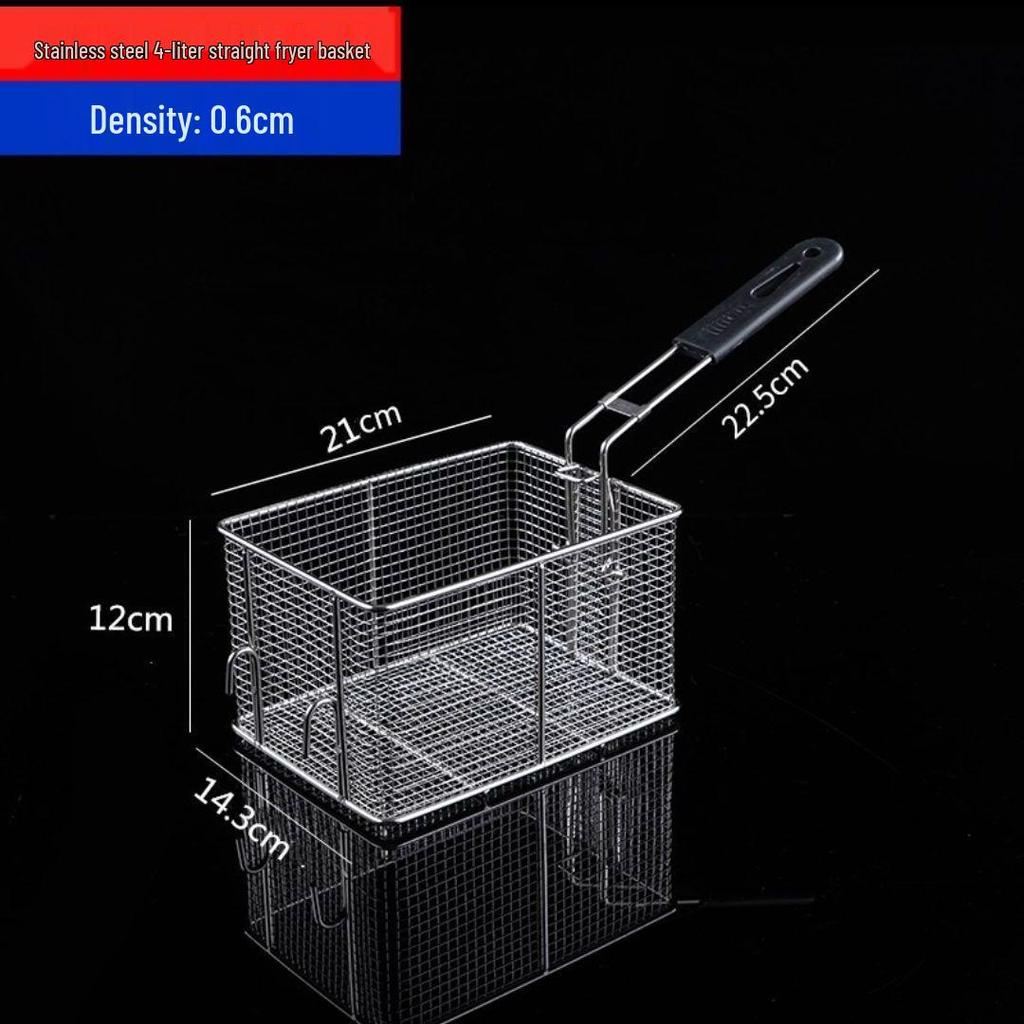 304 Stainless Steel Frying Basket for Electric Fryer - Oil Control, Thickened Design for Frying Skewers and French Fries