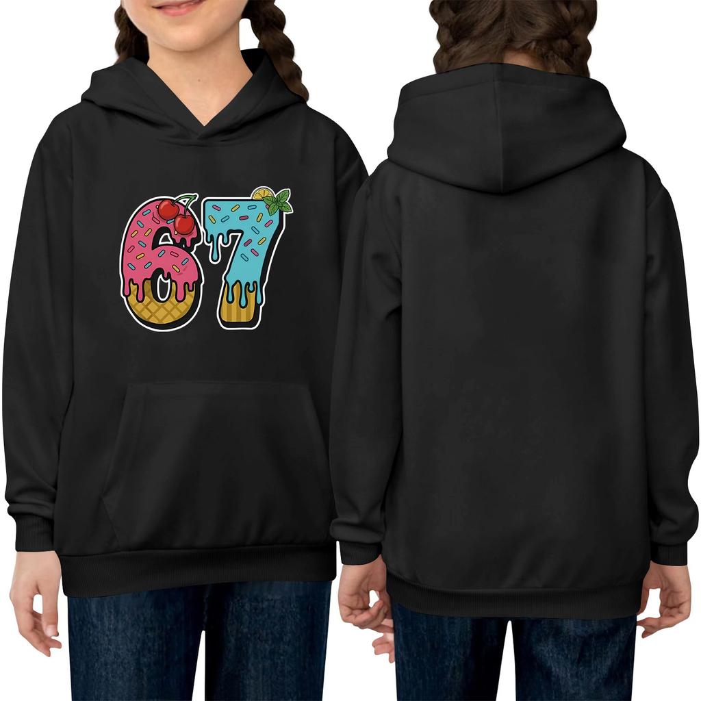 Kinder Langärmeliger Lockerer Pullover Buchstabenbedrucktes Kapuzensweatshirt