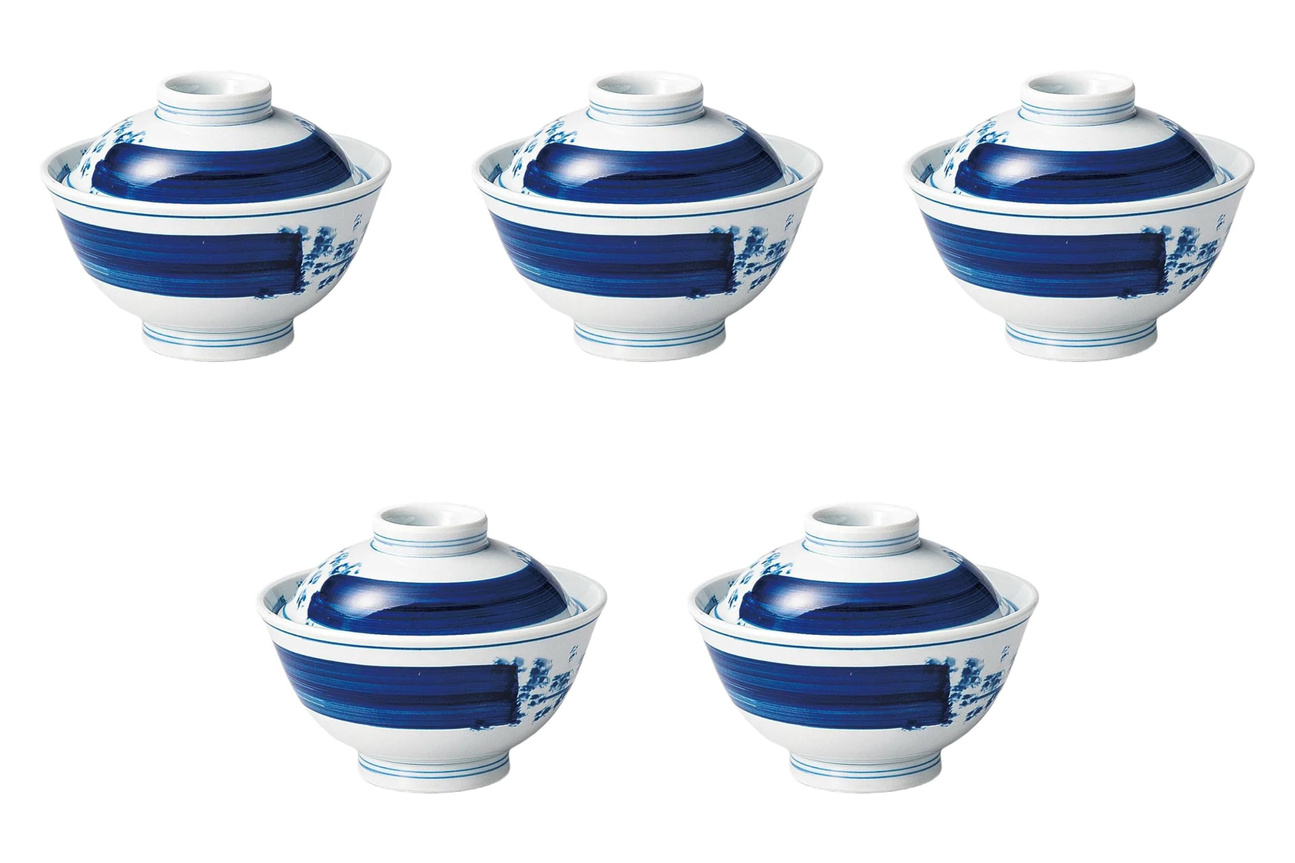 

Набор из 5 мисок с крышками Бегущая вода от Setomonohonpo [15.6 12см]