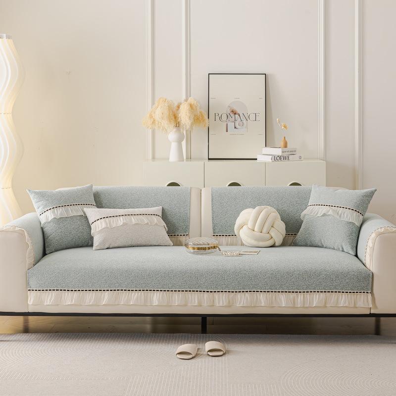 French Sofa Cushion, Universal In All Seasons, Non-Slip Seat Cushion  New Cream Wind High-End Straight Row Sofa Cover